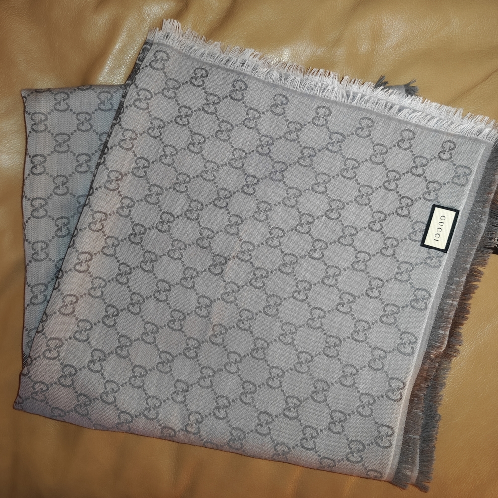 Gucci Gray Monogram Scarf